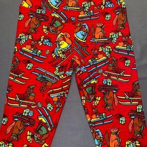 Lularoe Red Holiday Leggings-OS